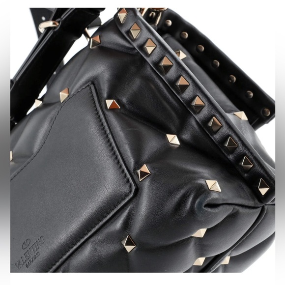 Valentino Garavani VLTN Candystud BLACK Bag Printed Leather Medium ROCKSTUD - Picture 3 of 8